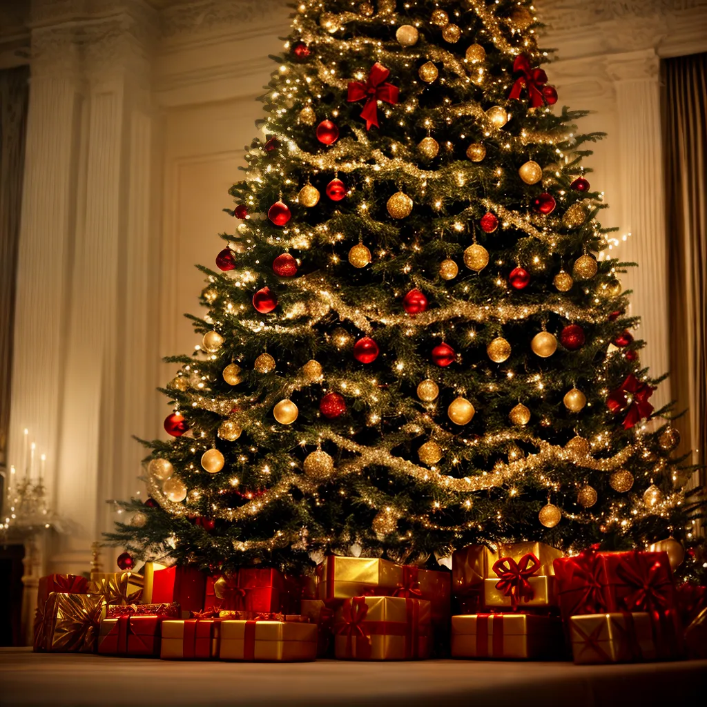 arvore natal luxo ornamentos luzes