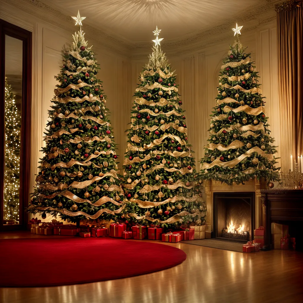 arvore natal luxo ouro prata