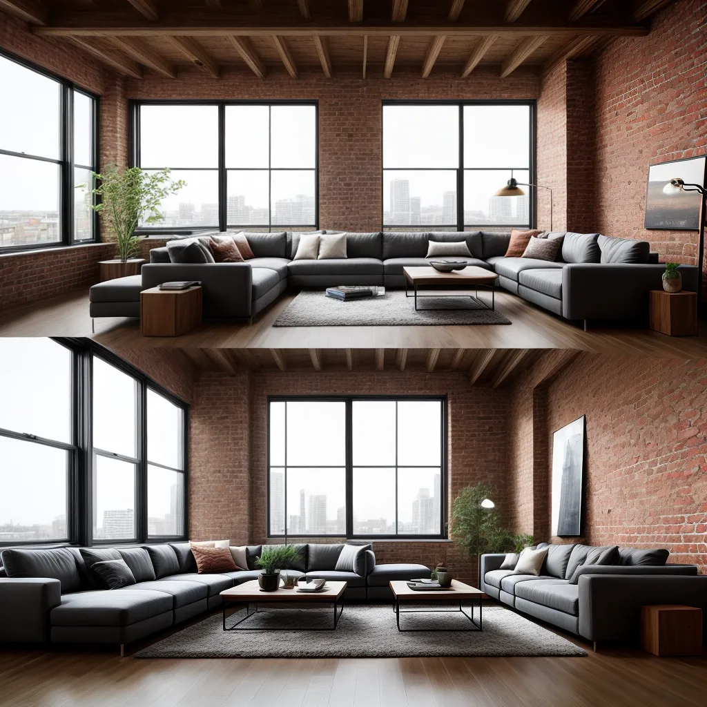 sala estar teto alto tijolos sofa moderno sala estar teto alto tijolos sofa moderno