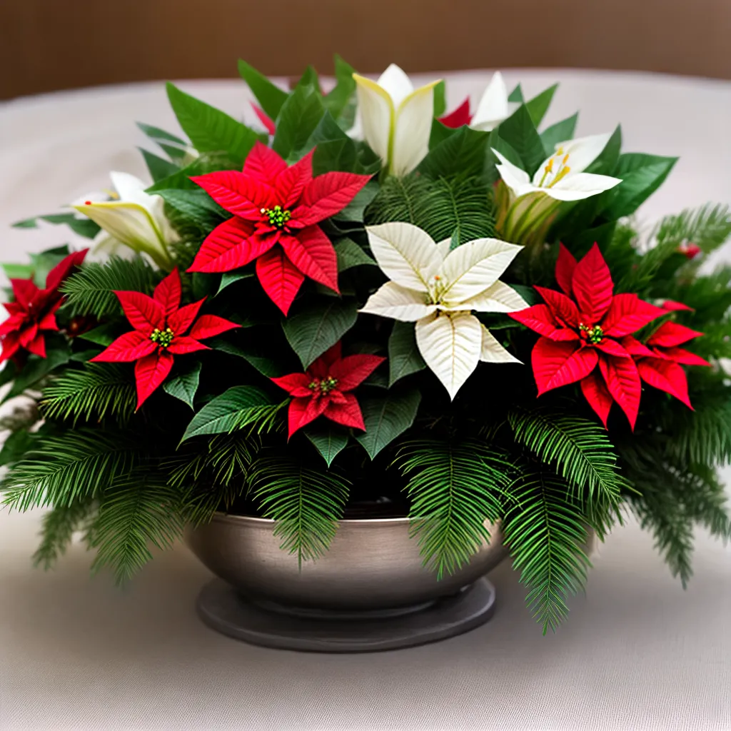 centro mesa natal vermelho branco
