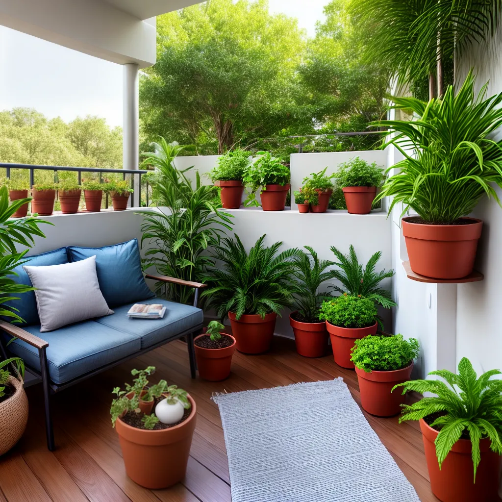 varanda apartamento acolhedora mesa plantas