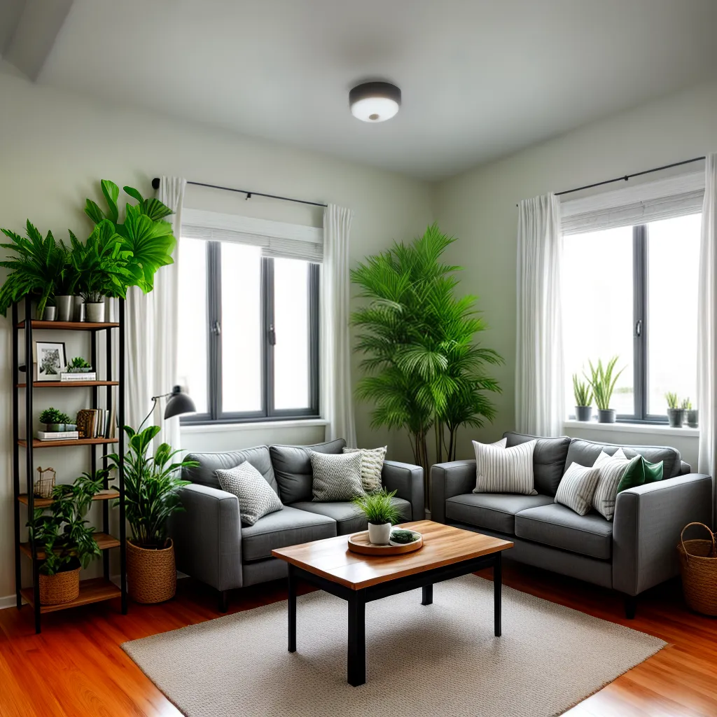 sala apartamento plantas verdes