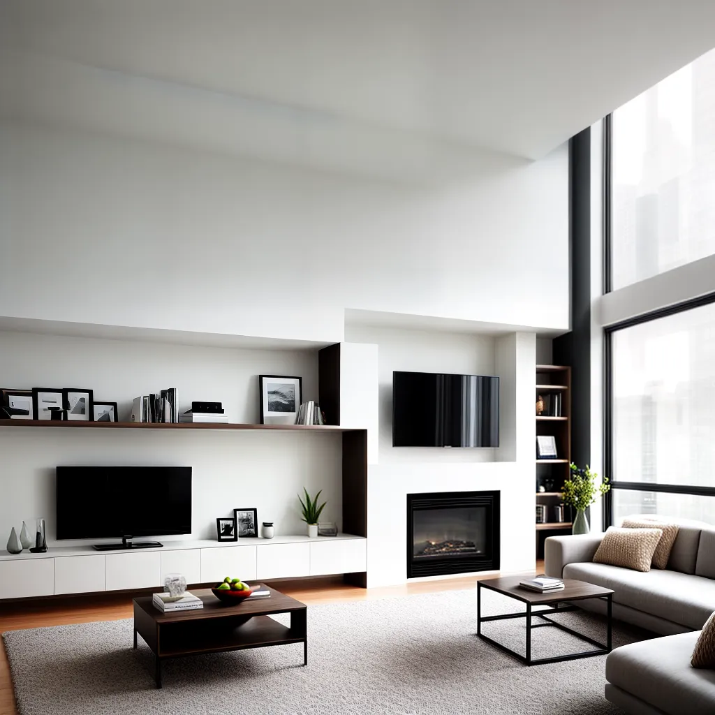 sala minimalista moderna neutra