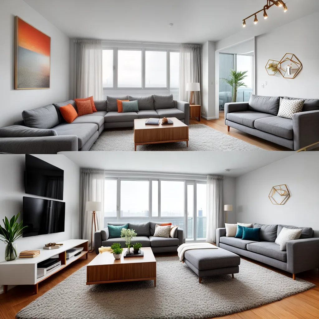 apartamento decorado moderno sofa cinza