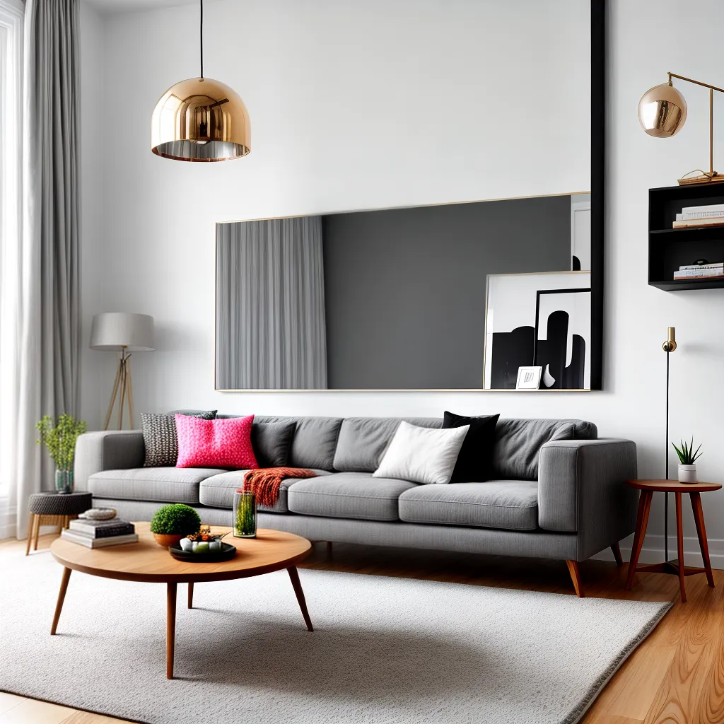apartamento decorado moderno sofa cinza 1