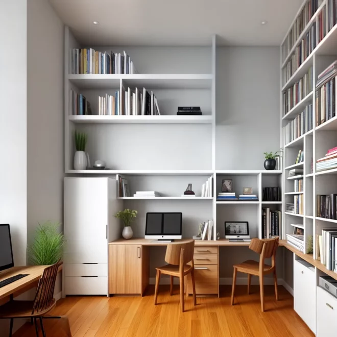cantinho escritorio apartamento livros