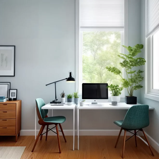 escritorio minimalista organizado serenidade