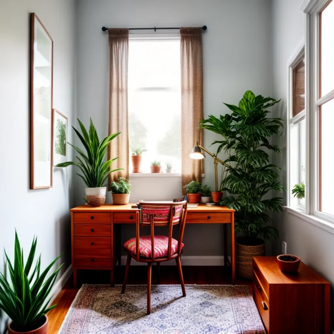 escritorio casa acolhedor boho chic