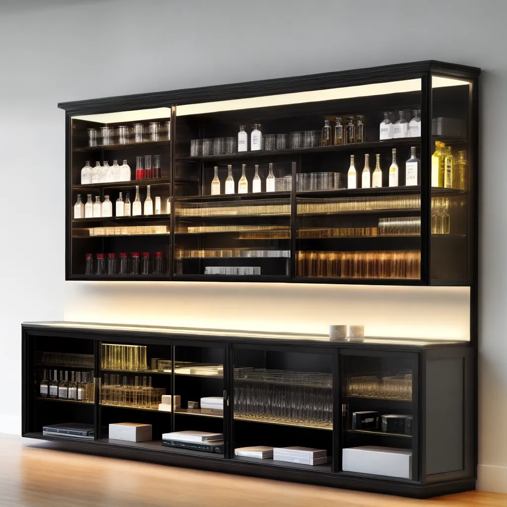 vitrine moderna produtos elegantes