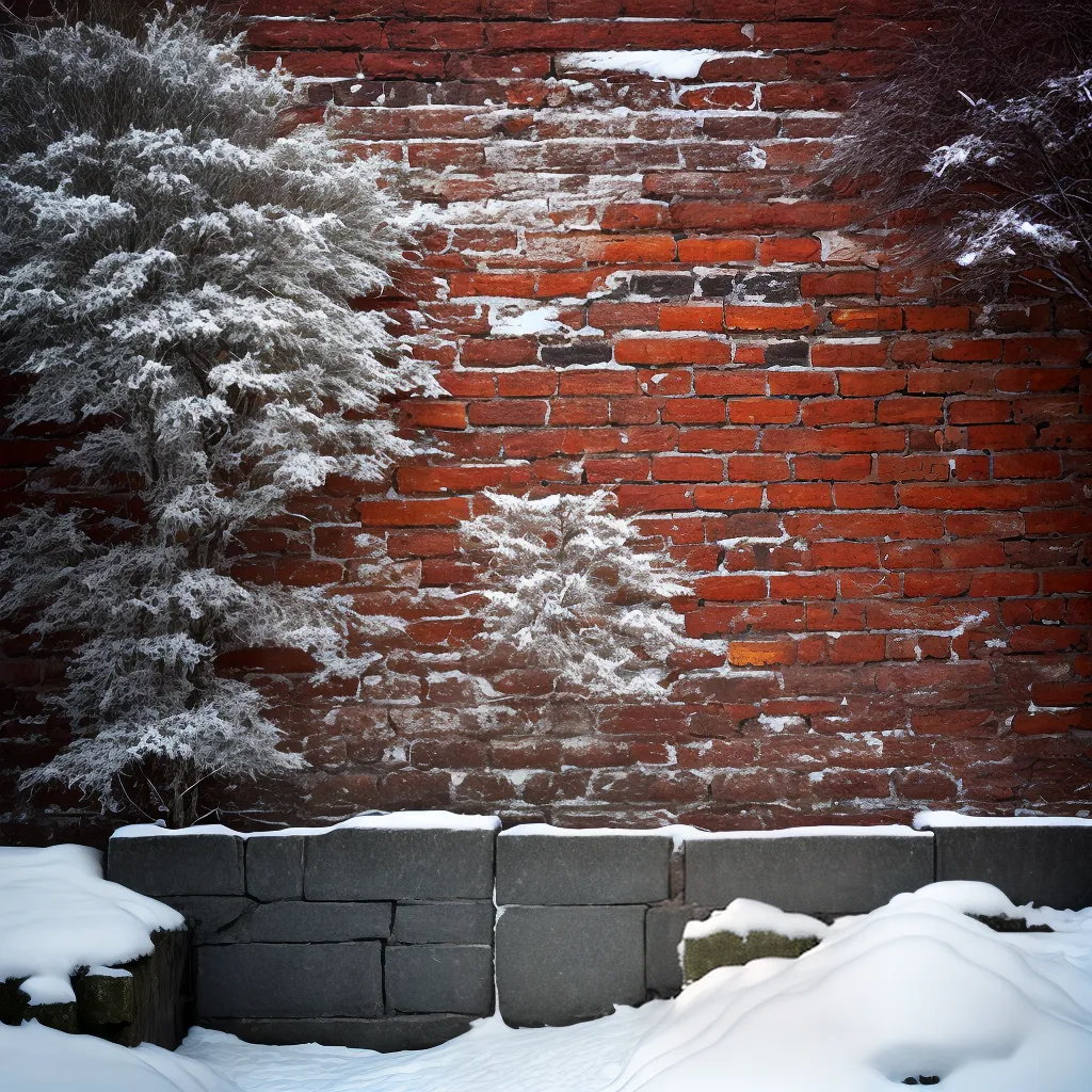 parede tijolos resistentes neve parede tijolos resistentes neve