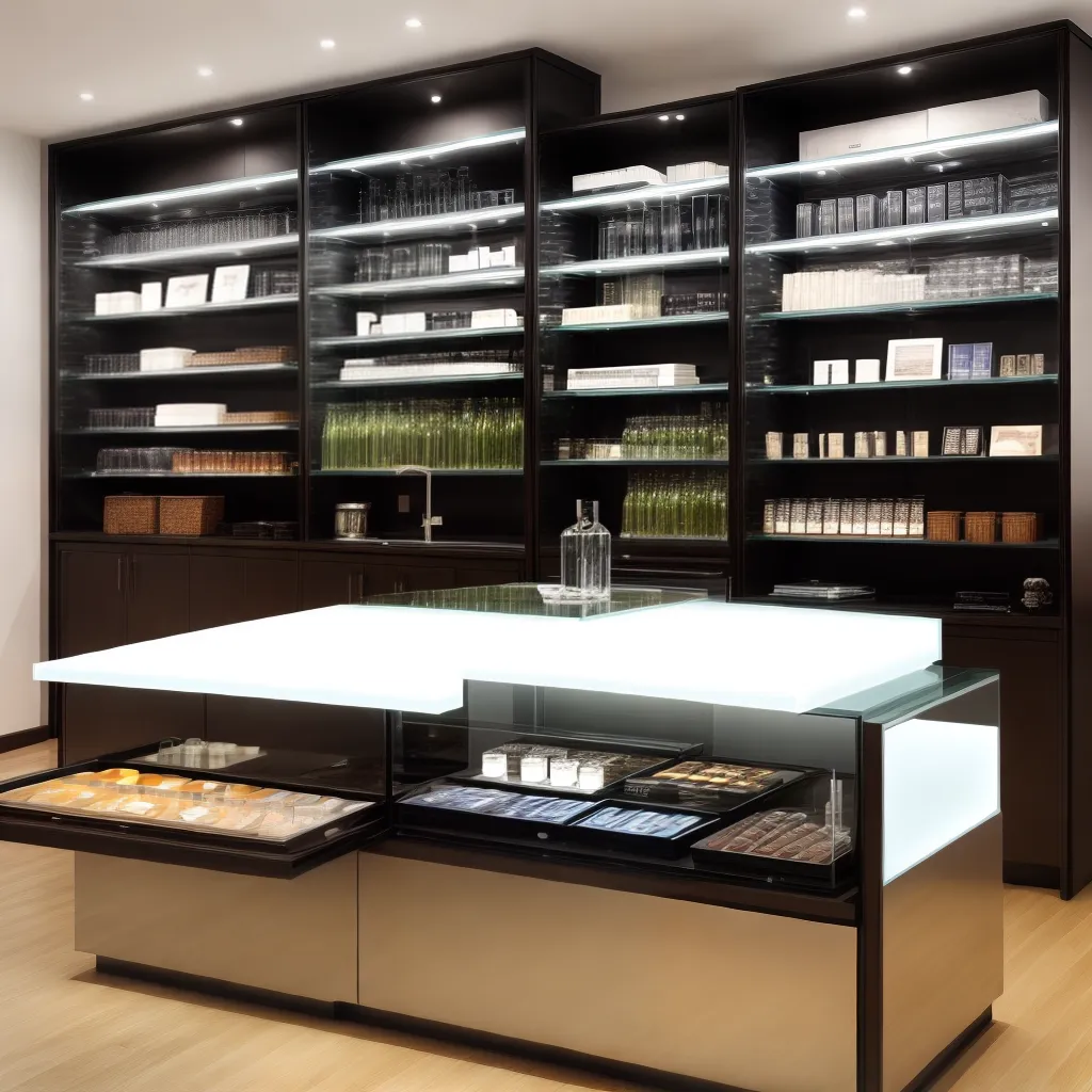 exposicao produtos luxo vidro metal