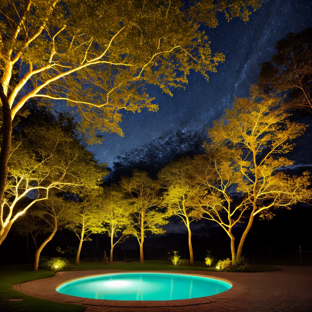 jardim natal luzes arvore brilho
