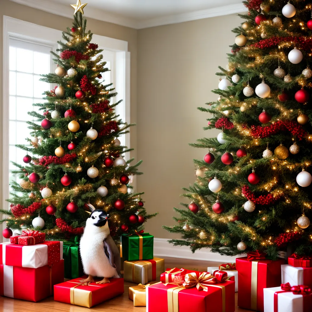 arvore natal fofa animais enfeites