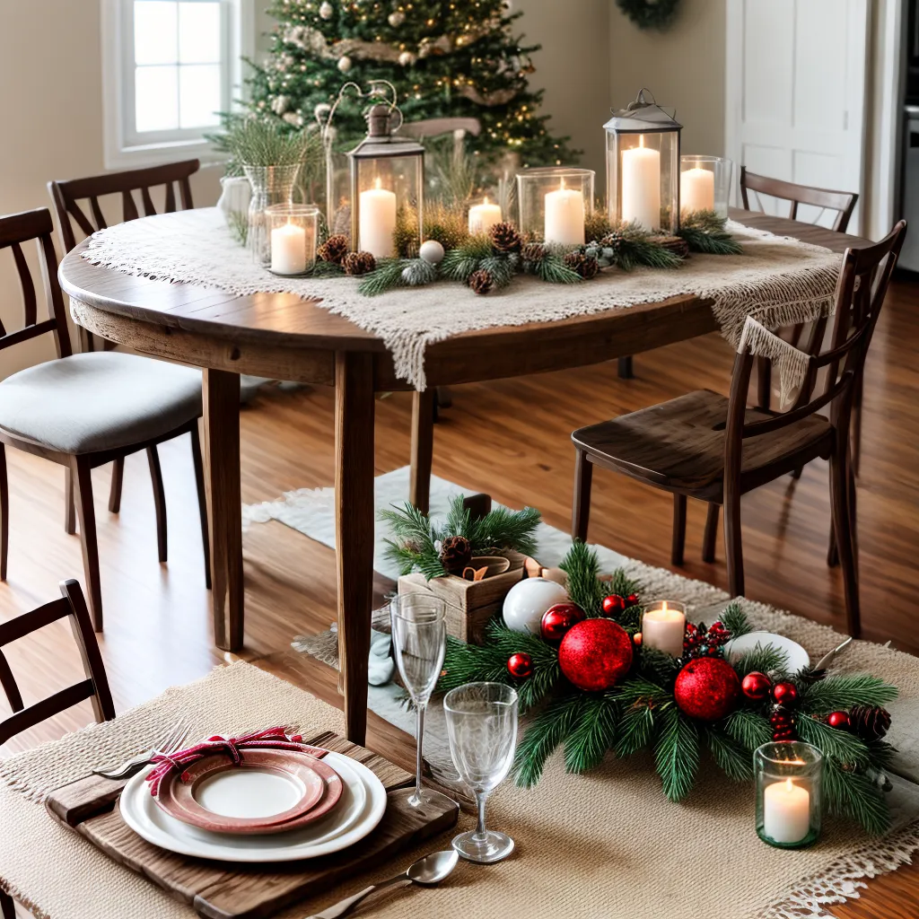 mesa rustica decoracao natal vintage