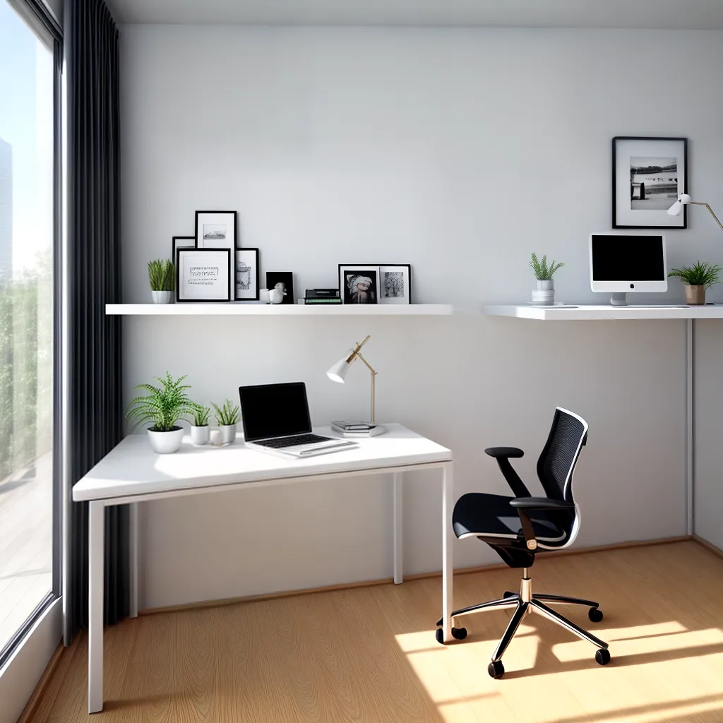 escritorio futurista minimalista luzes led