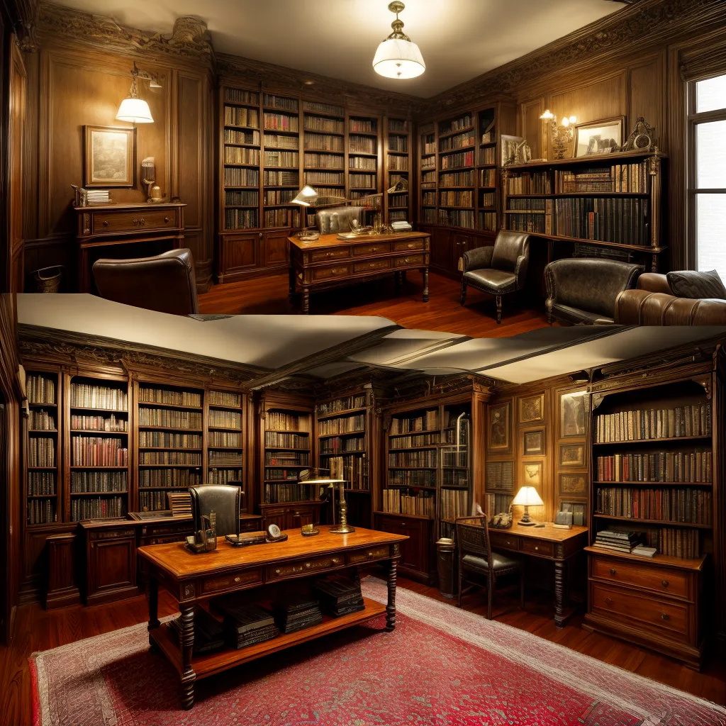 escritorio steampunk mesa vintage livros