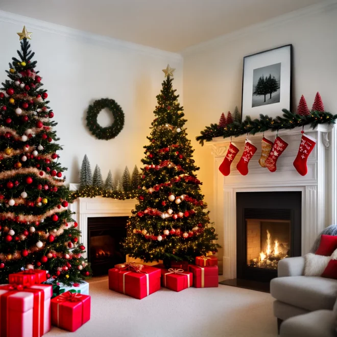 sala acoalhada decoracao natal feltro