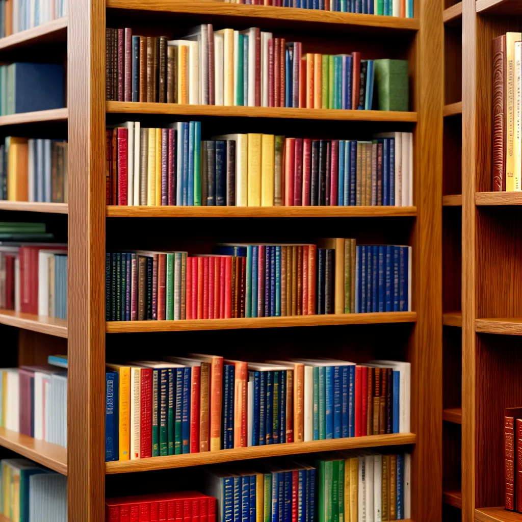 estante madeira entalhes livros coloridos estante madeira entalhes livros coloridos
