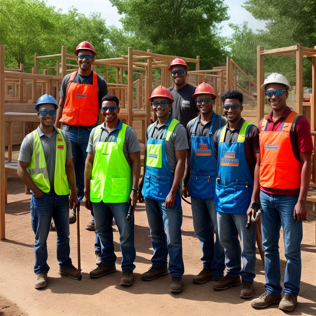 carpinteiros construindo parquinho comunidade 2