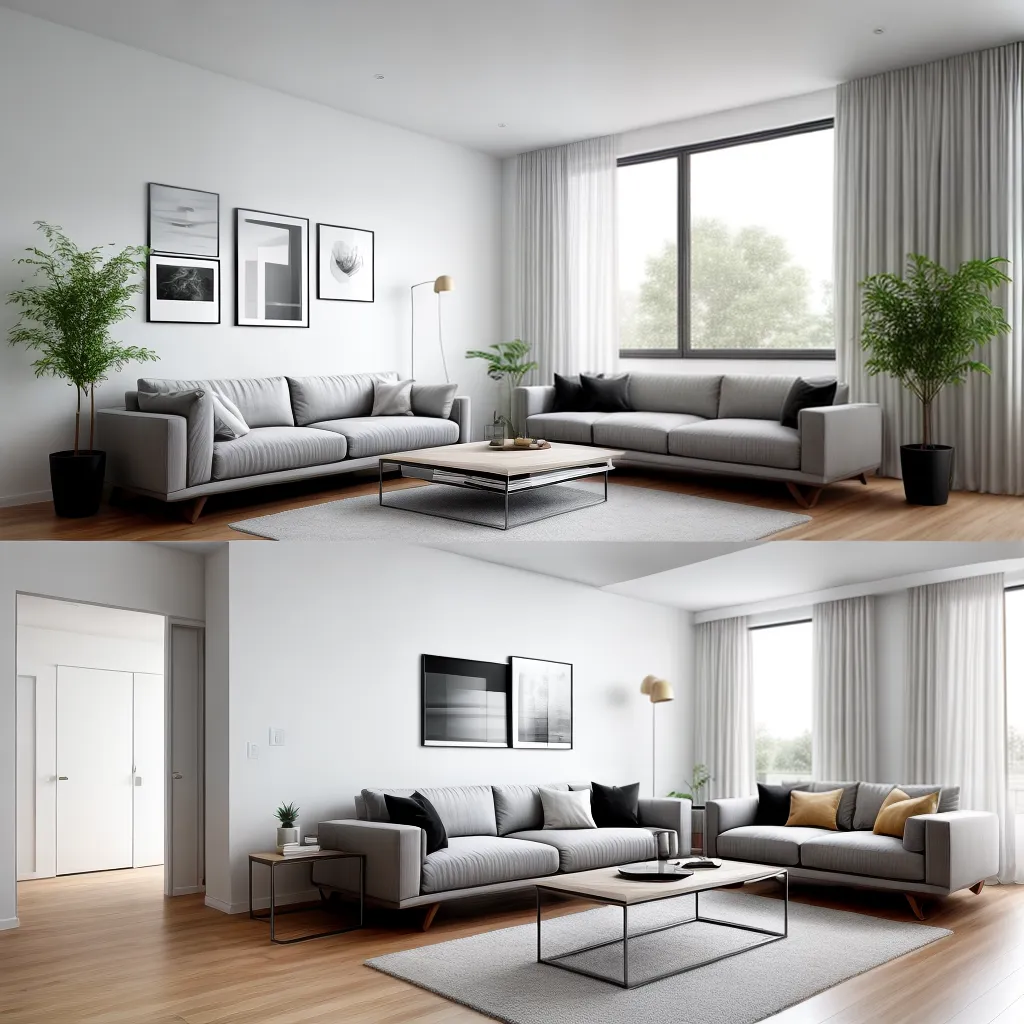 sala moderna linhas neutras