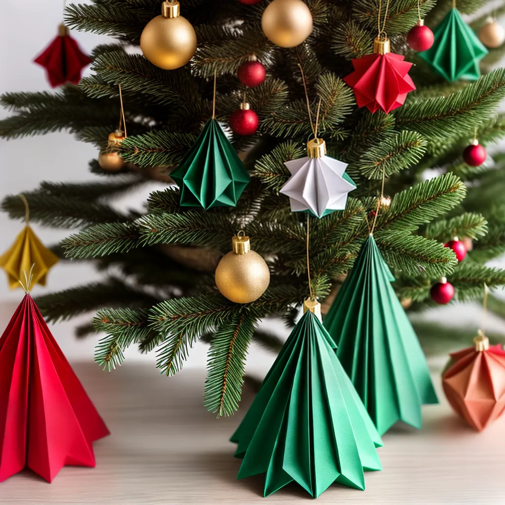 arvore natal origami enfeites luzes arvore natal origami enfeites luzes