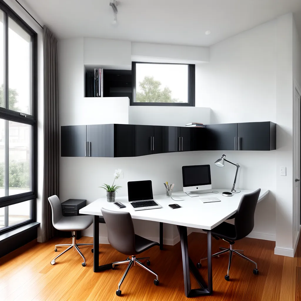 escritorio moderno minimalista madeira branca