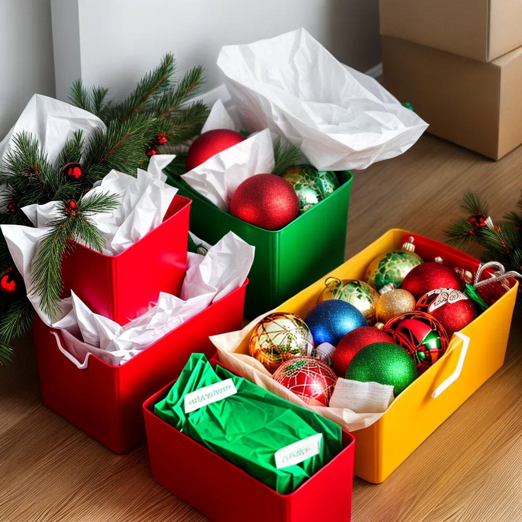 caixa organizada enfeites natal armario