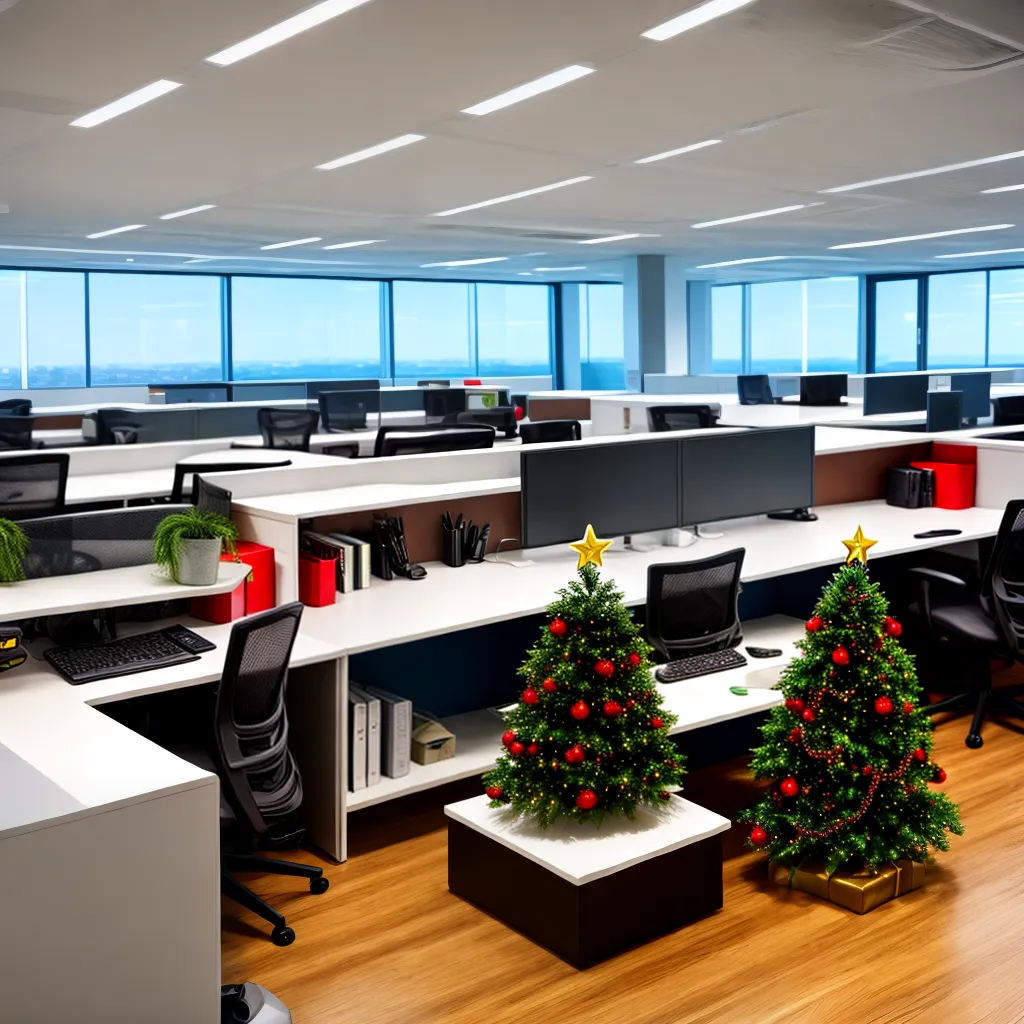 escritorio iluminado decoracoes natalinas