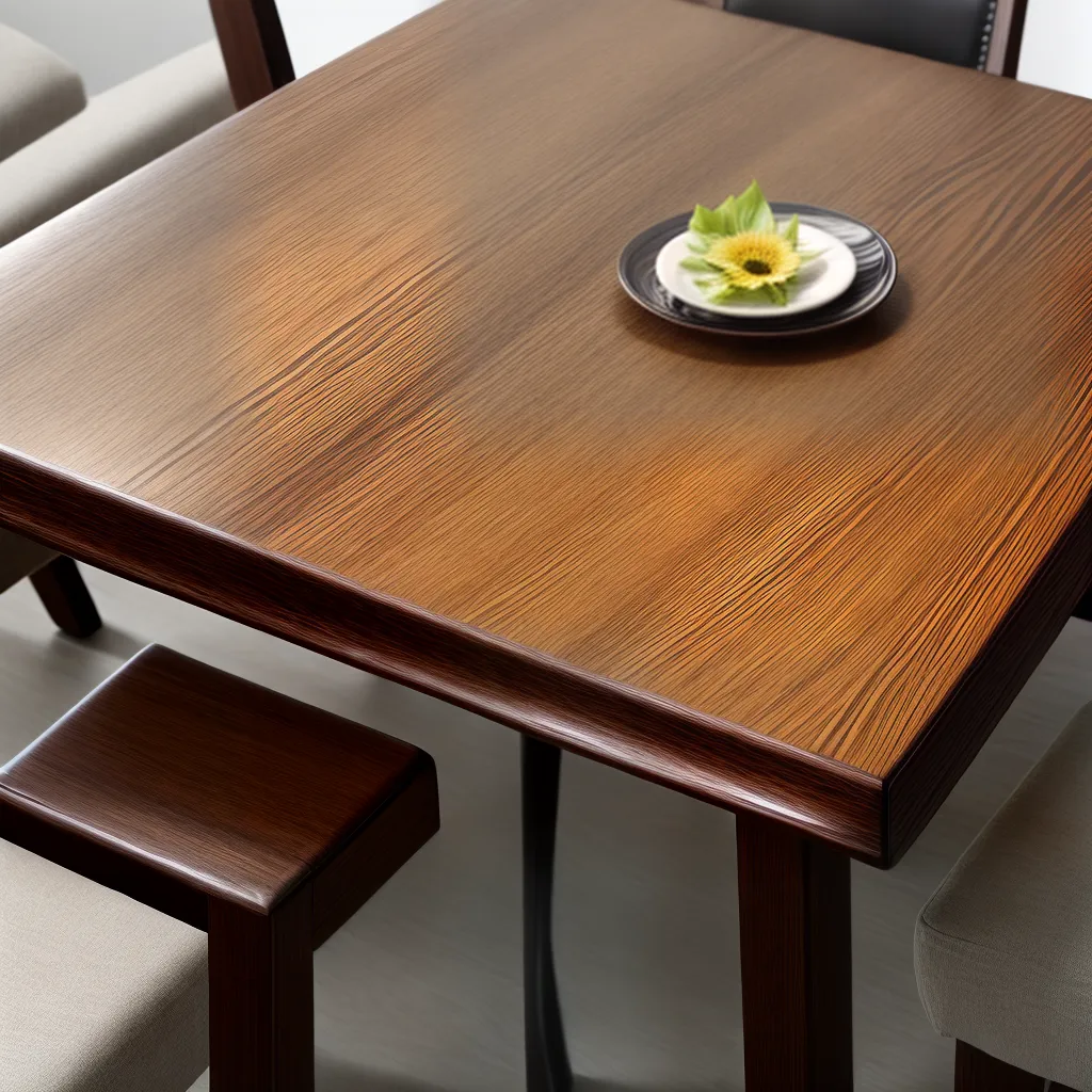 mesa madeira brilhante decoracao elegante