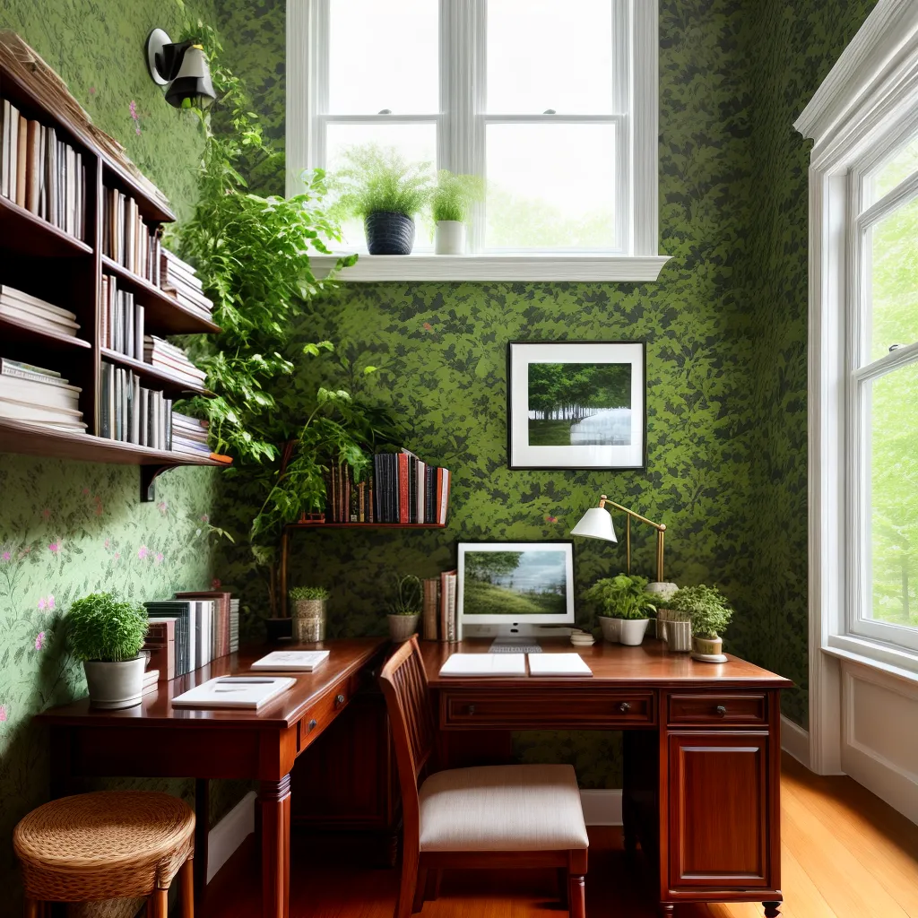 escritorio natureza madeira plantas 1