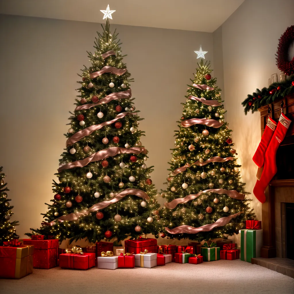 arvore natal decorada luzes brilhantes arvore natal decorada luzes brilhantes
