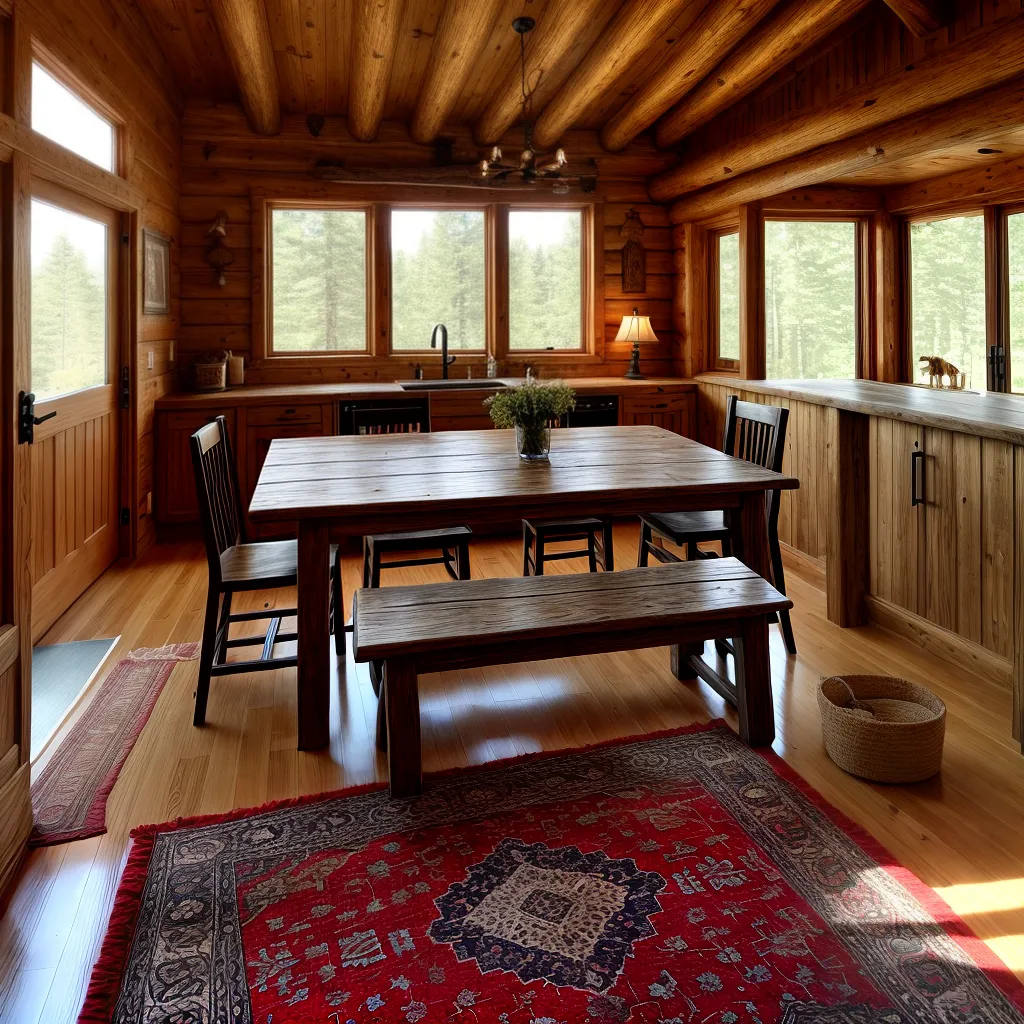 mesa rustica madeira cabana artesanato