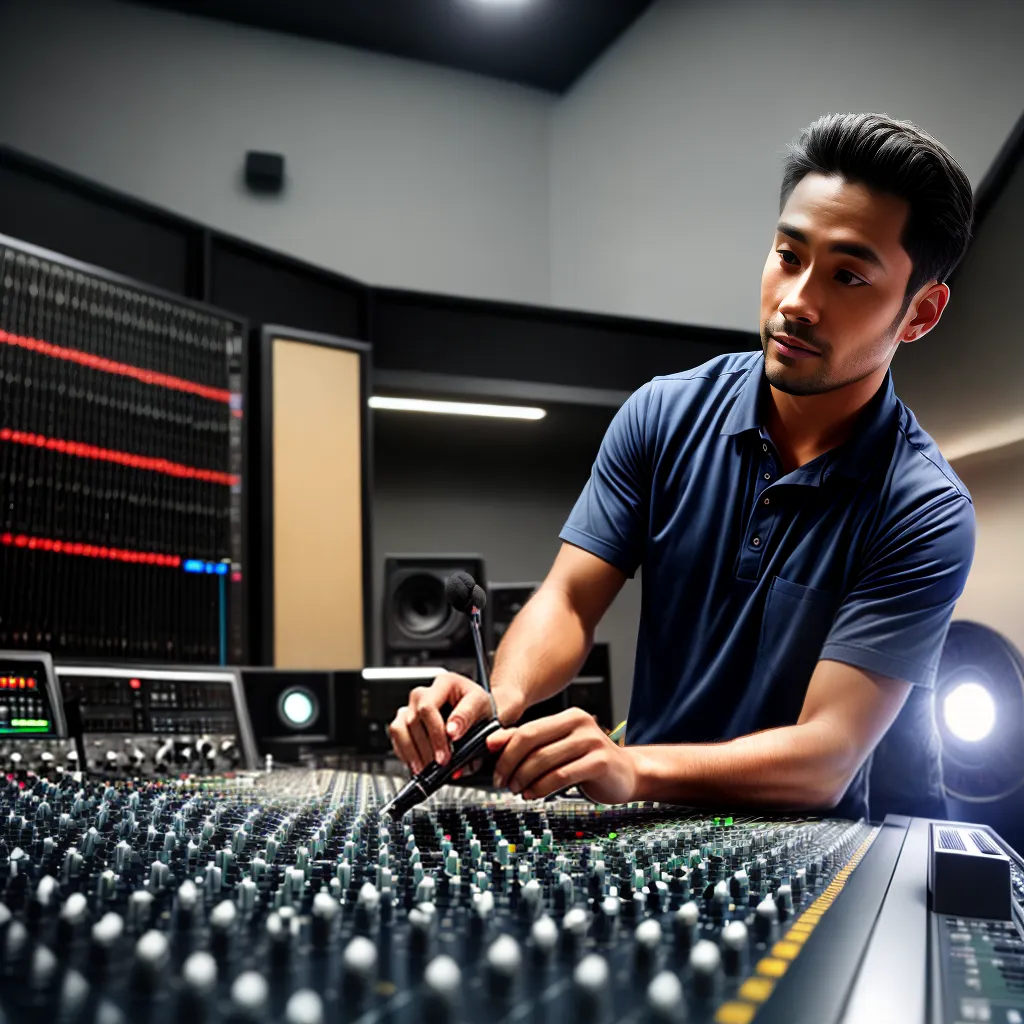 engenheiro sonoro mesa mixagem estudio