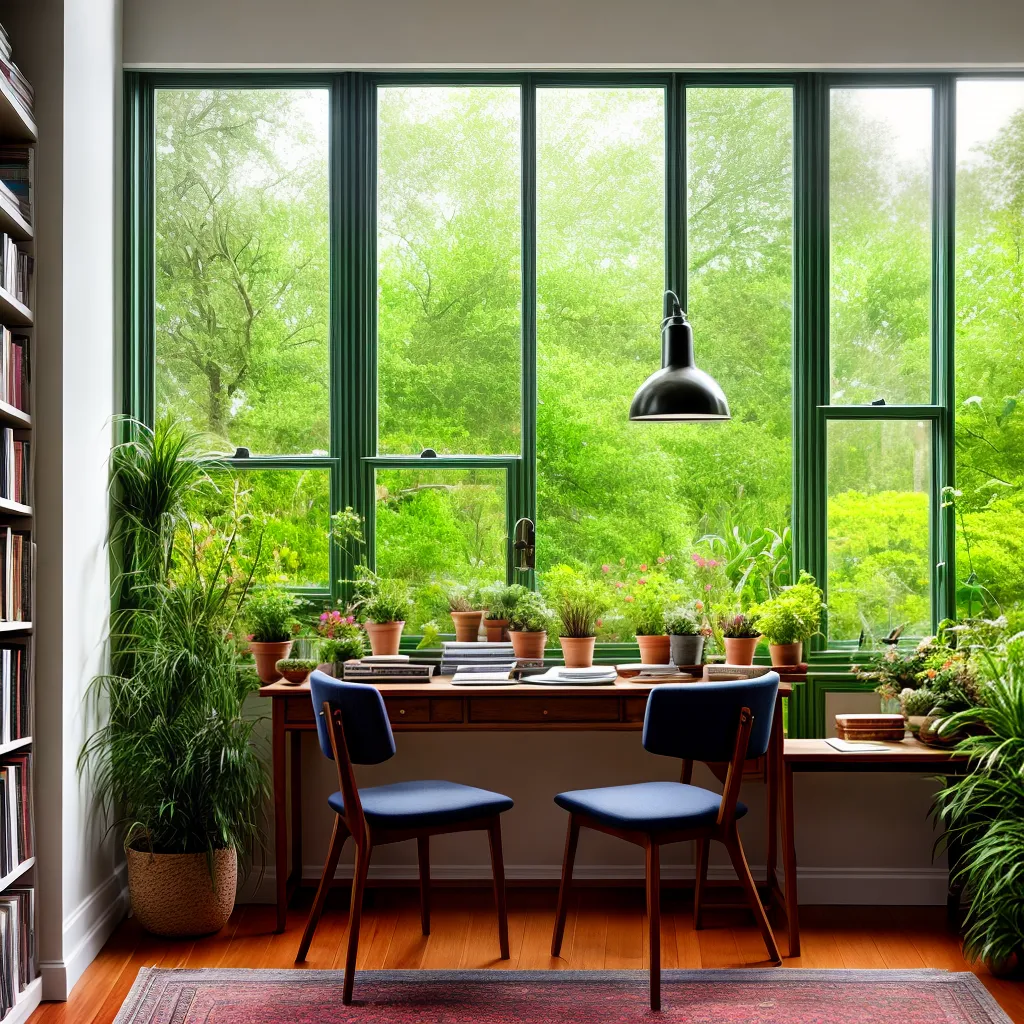 escritorio jardim madeira plantas livros escritorio jardim madeira plantas livros
