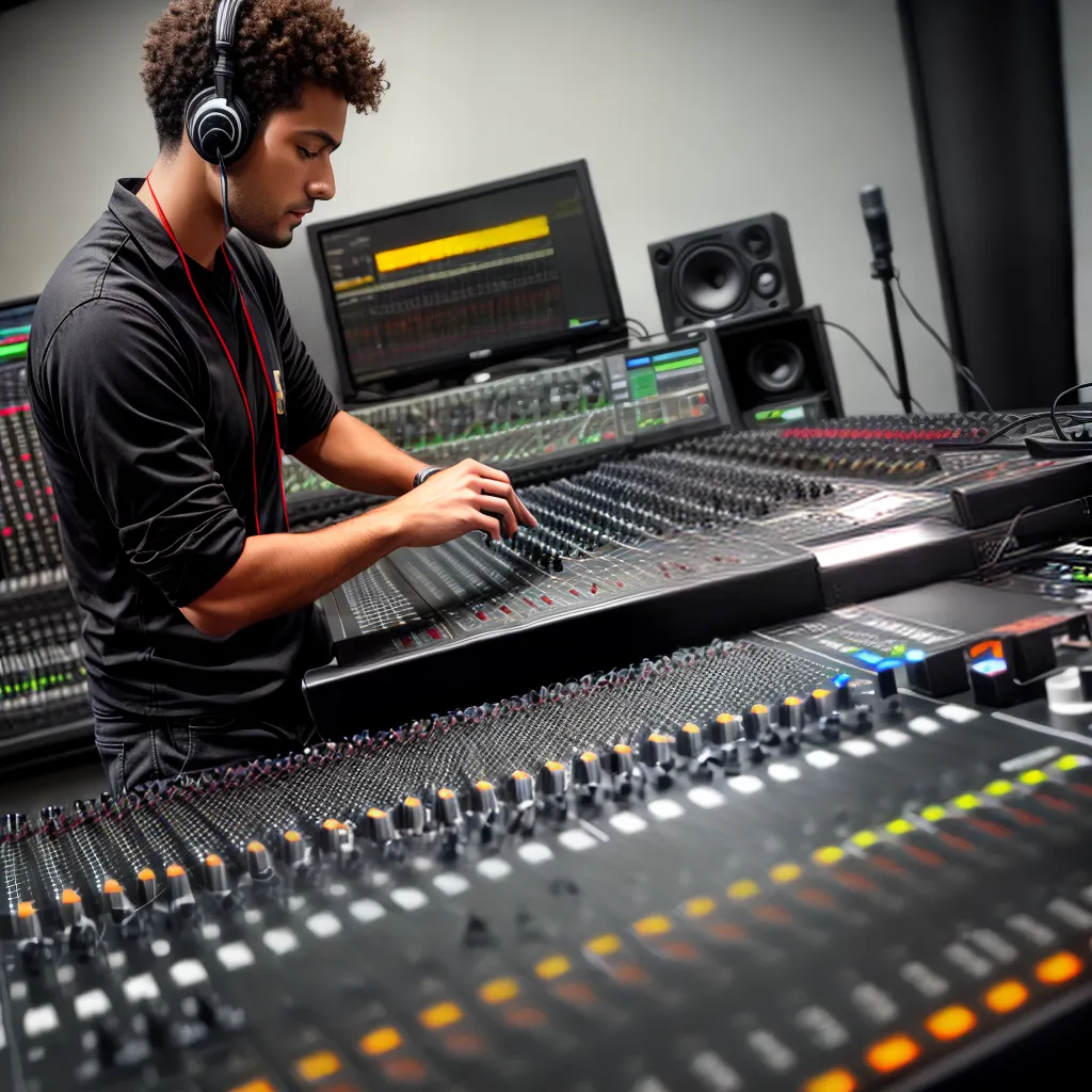 engenheiro sonoro estudio mesa