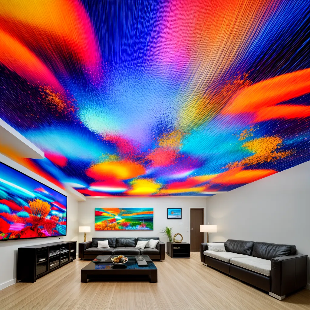 sala arte animada projecao vibrante