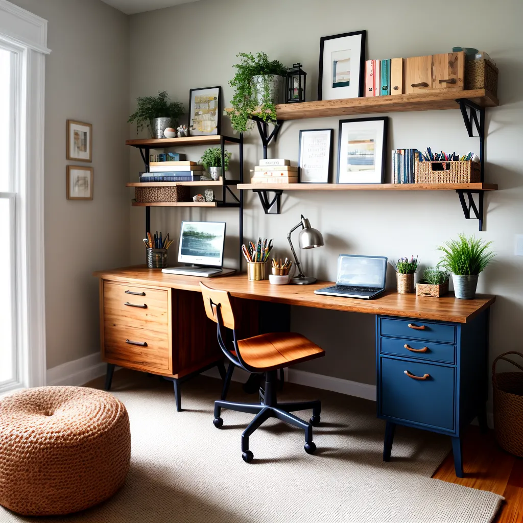 escritorio costura vintage organizado