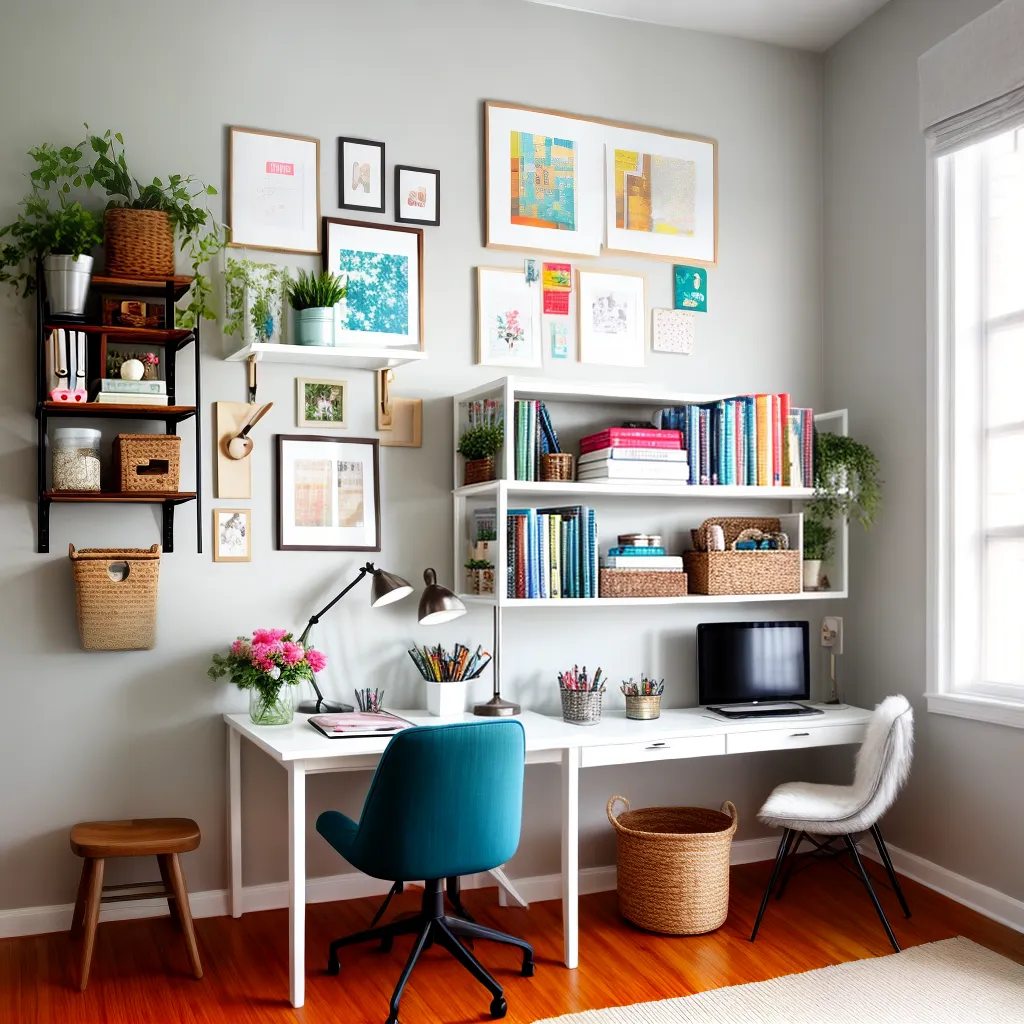 home office costura vintage colorido