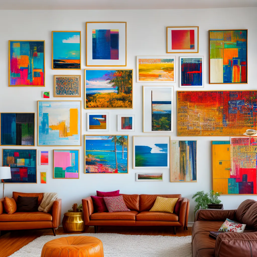 sala decorada arte colagem vibrante sala decorada arte colagem vibrante