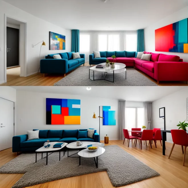 sala arte moderna colorida