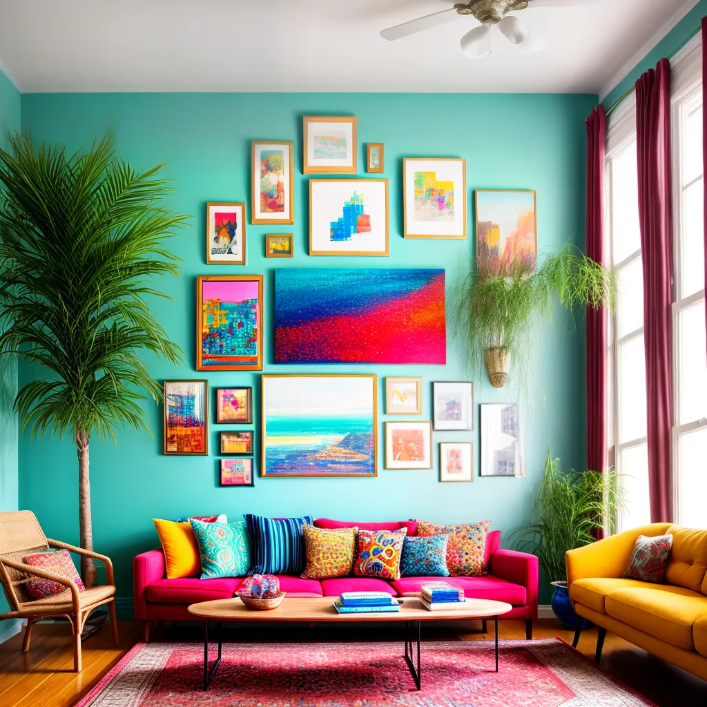 sala vibrante boho decoracao arte