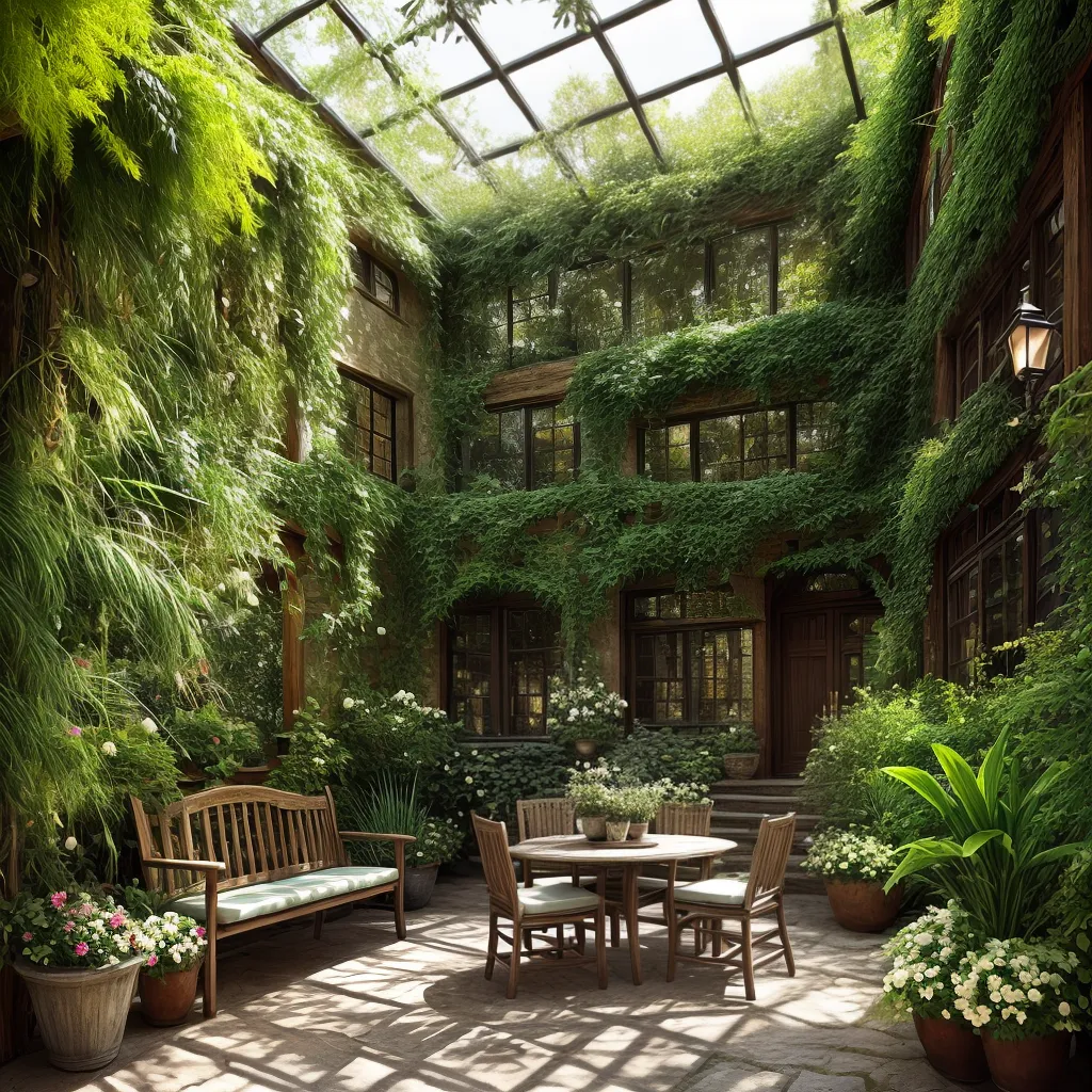 jardim inverno acolhedor verde branco