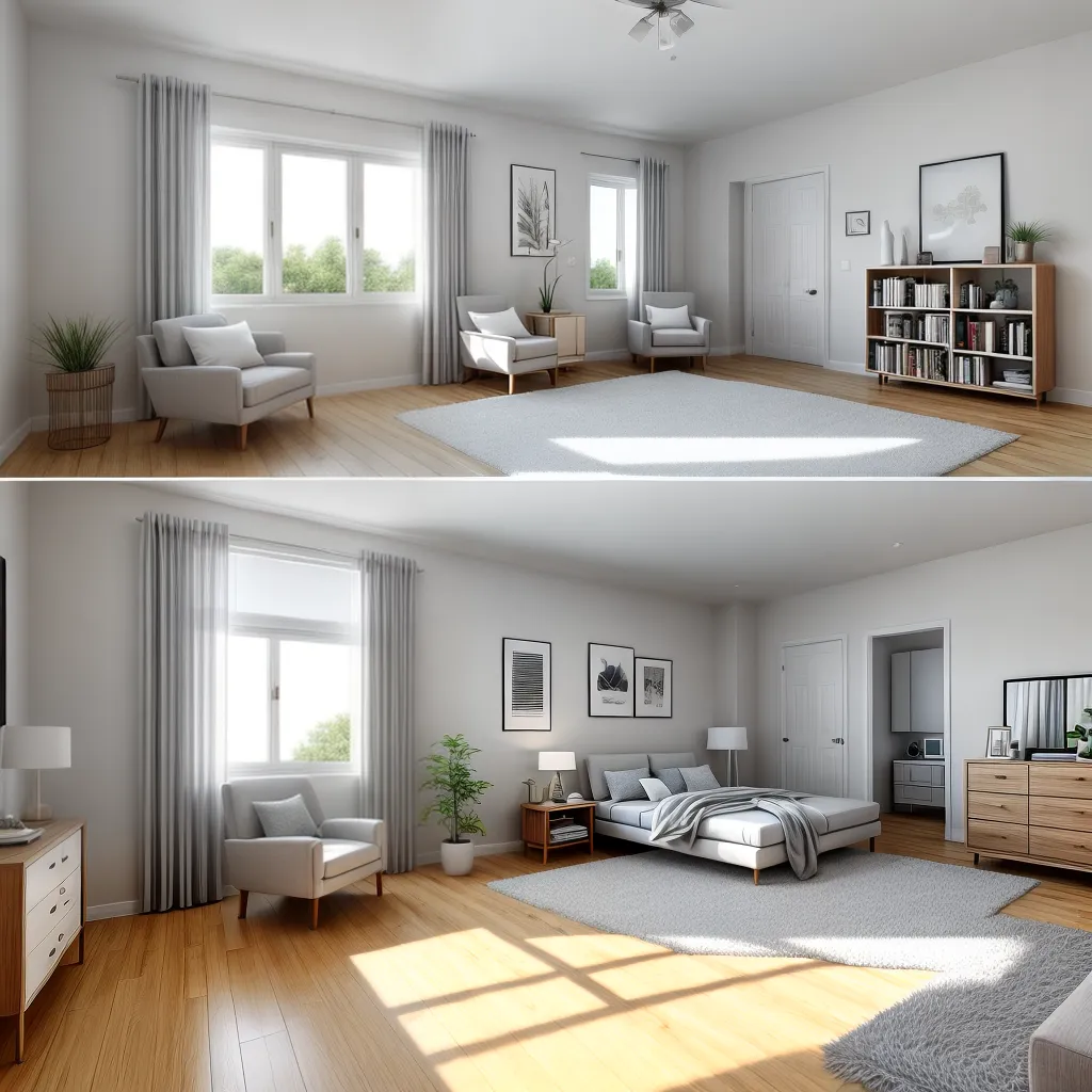 quarto minimalista cama leitura iluminado