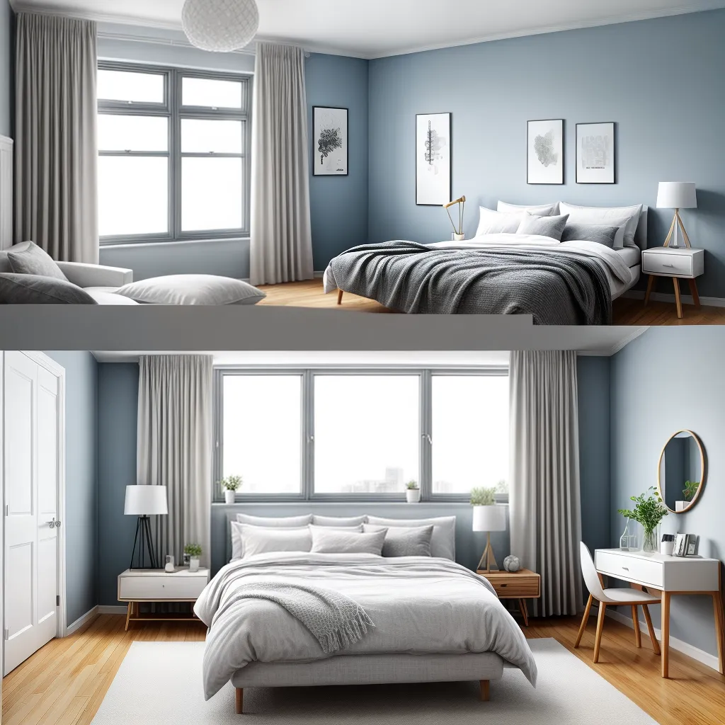 quarto minimalista cama branca arte
