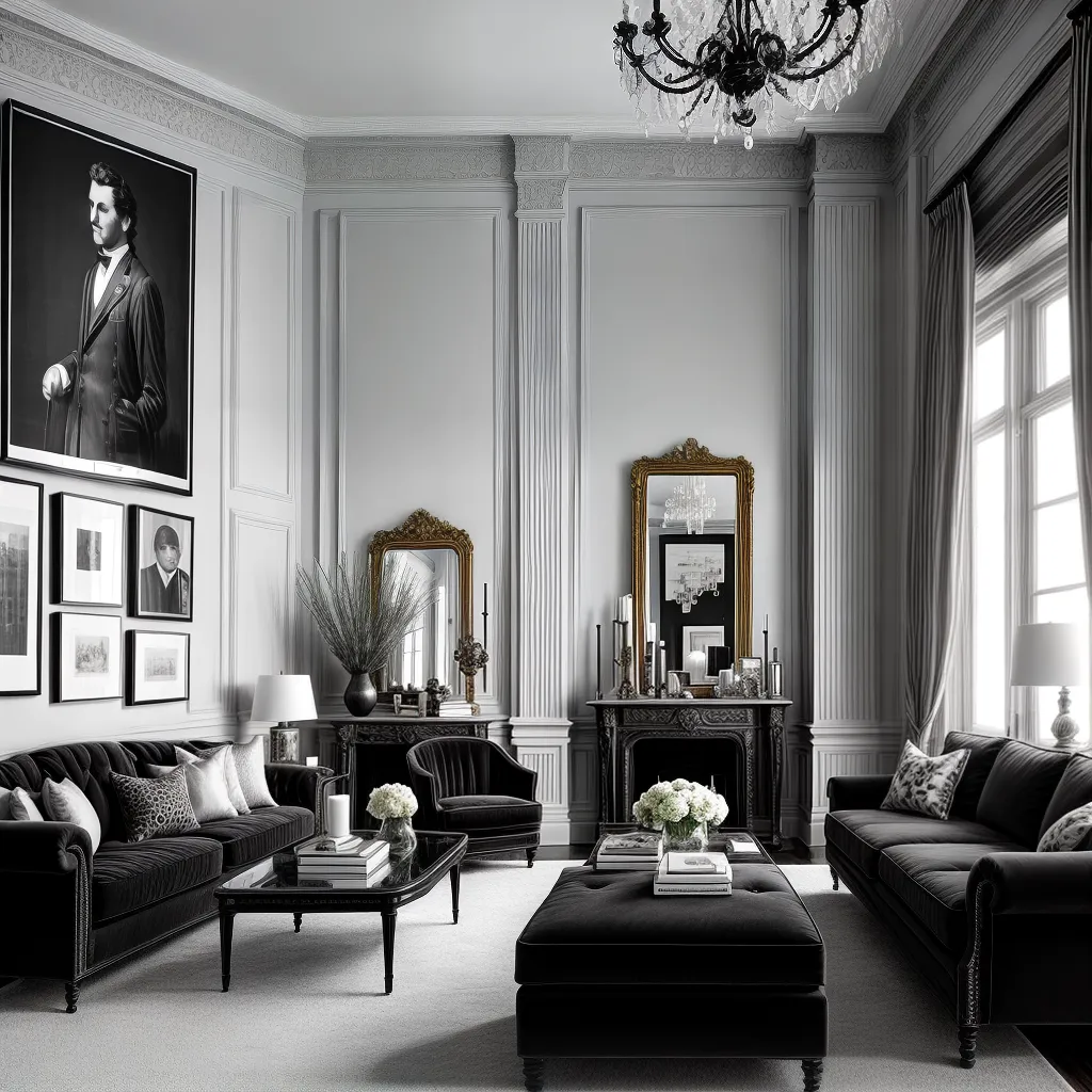 sala estar elegante mistura antigo contemporaneo