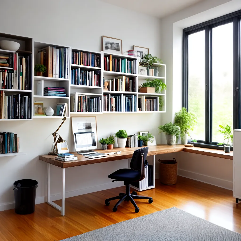 escritorio iluminado jardim livros