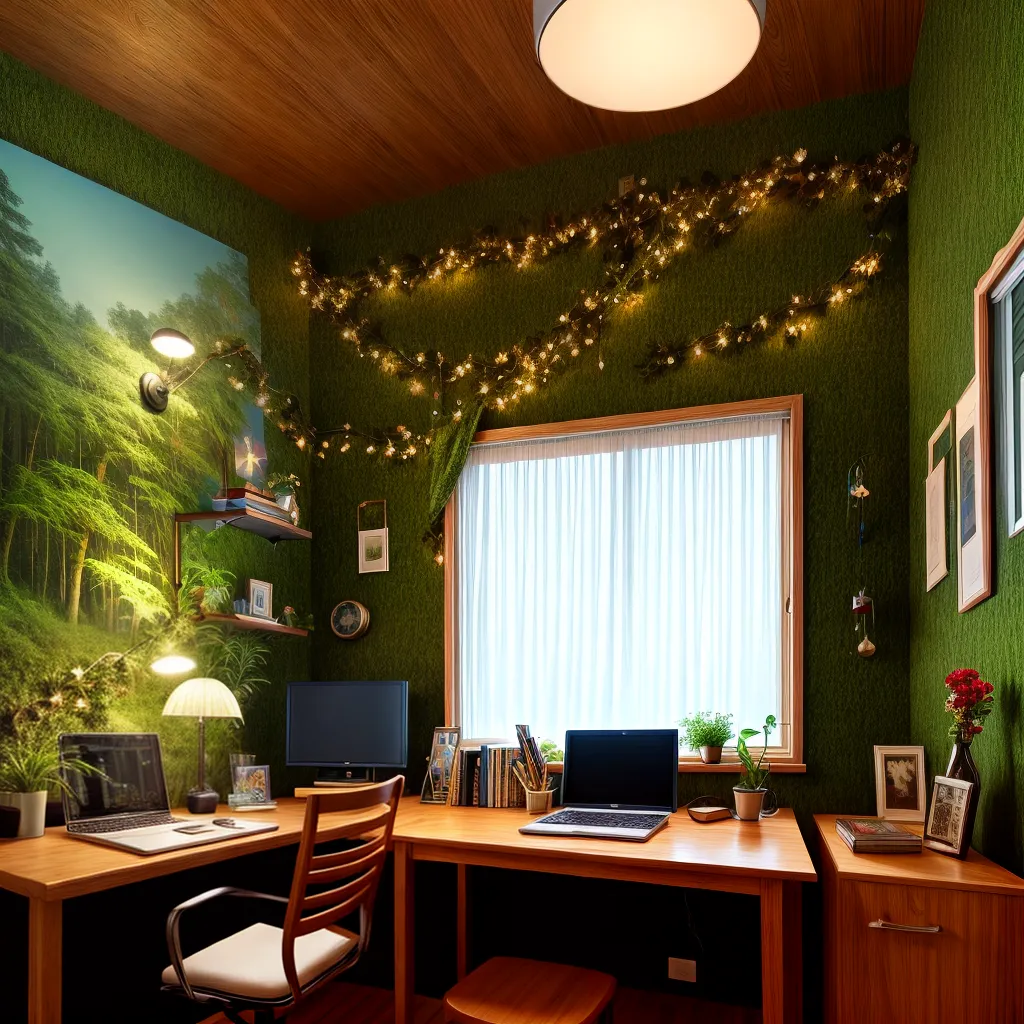 escritorio encantado plantas luzes escritorio encantado plantas luzes