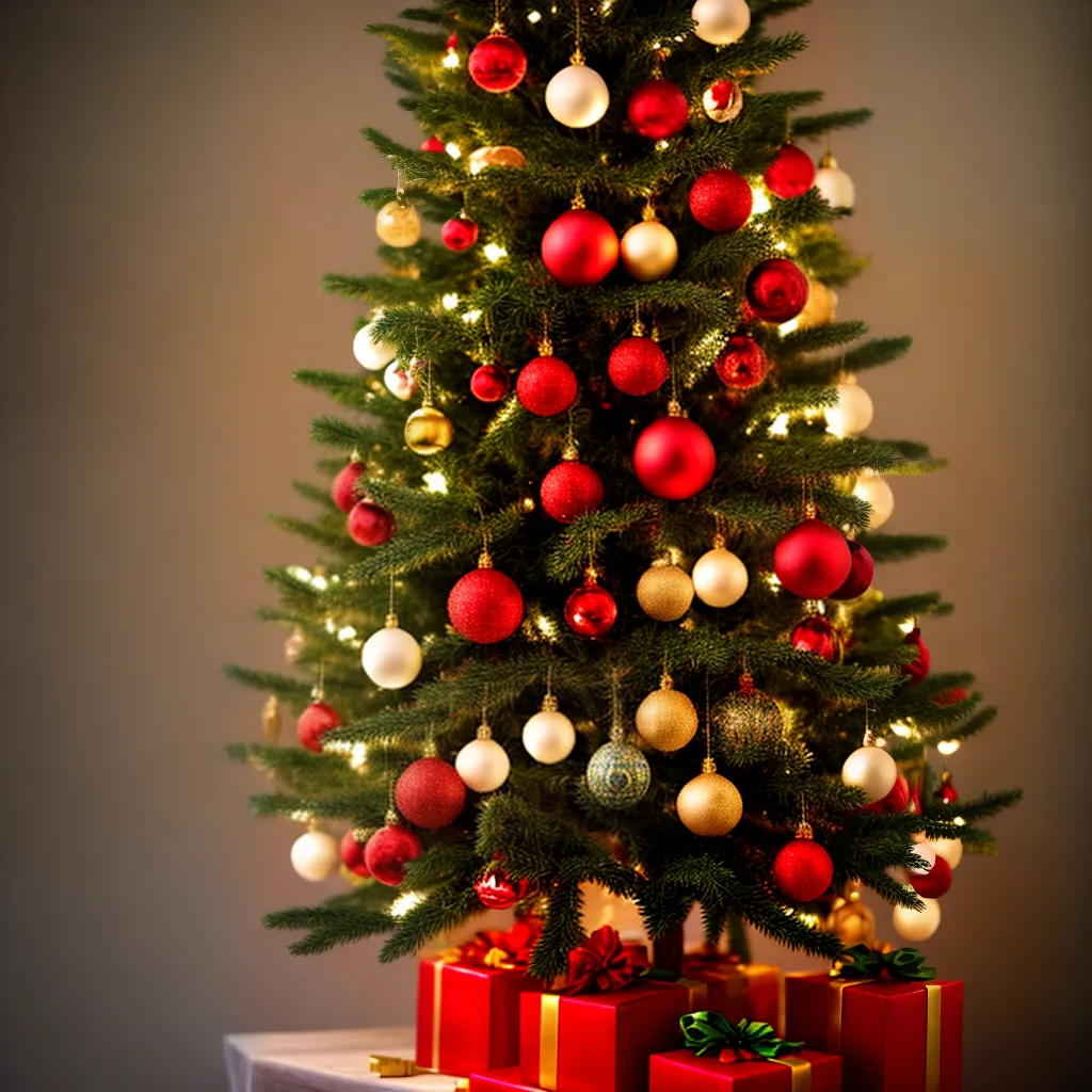 arvore natal vintage enfeites coloridos