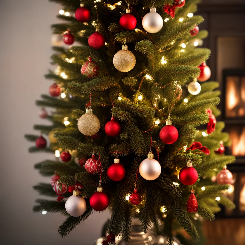 arvore natal vintage ornamentos luzes