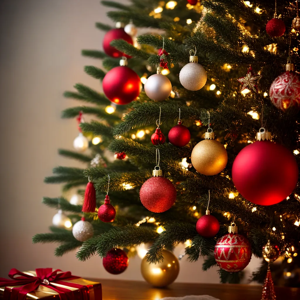arvore natal vintage ornamentos luzes 2